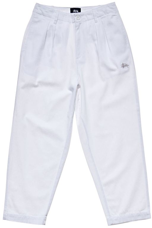 Stussy Womens Harlan Cropped Pleat Pants White - EGINL4579